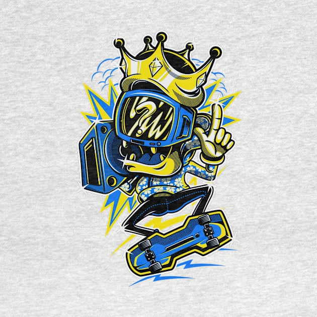 King TV Skater Blue Gold by BradleyHeal